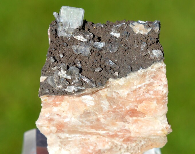 Tabular baryte on baryte 56 grams - La Salette, Colombiès, Villefranche-de-Rouergue, Aveyron, Occitanie, France