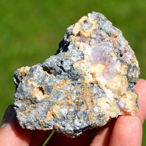 Amethyst & Calcite 221 grams - Capurru Quarry, Osilo, Sassari Province, Sardinia, Italy