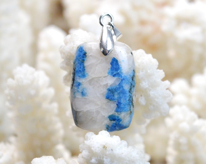 Lazulite & Quartzite 24 carats - natural stone cabochon pendant - Italy / FF5 - RARE