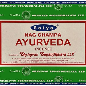 Incense - Satya Nag Champa - Ayurveda Perfume - One box