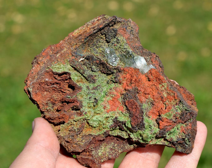 Conichalcite & Limonite calcite 342 grams - Ojuela Mine, Mapimí, Mapimí Municipality, Durango, Mexico