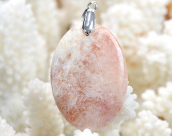 58-carat strawberry quartz - natural stone cabochon pendant - South Africa // DS94