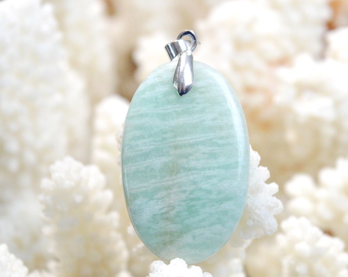 Amazonite 32 carats - natural stone cabochon pendant - Brazil / EP28