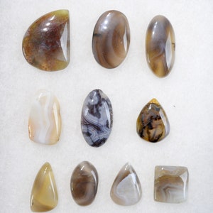 Lot x10 Agate 222 carats - cabochon pierre naturelle // Ref BY52