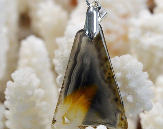 Agate Polyedrique 18 carats - pendentif pierre naturelle - Brésil / FV99