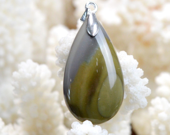Jaspe Impérial 22 carats - pendentif cabochon pierre naturelle - Mexique // DJ61