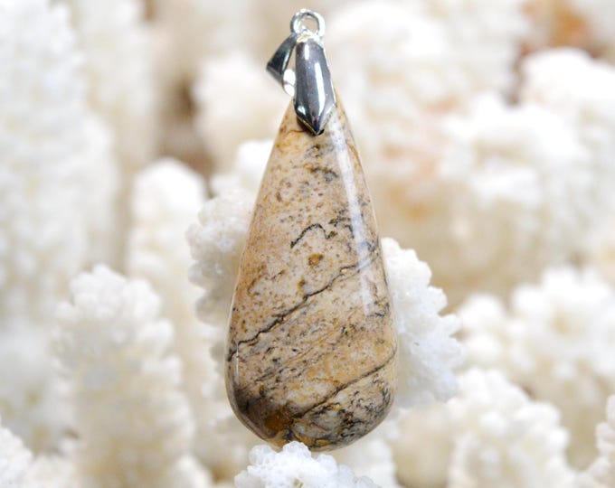 33 carat Landscape Jasper - natural stone cabochon pendant - Namibia / FP59