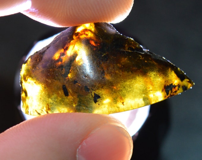 Amber - 3.97 grams - La Bucara, Dominican Republic - Fluorescent