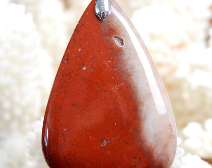 88 carat moss agate - natural stone cabochon pendant - Indonesia / BZ1