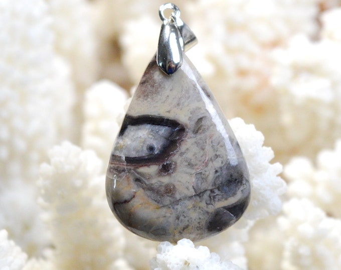 Agate 43 carats - pendentif cabochon pierre naturelle - Mexique / FD28