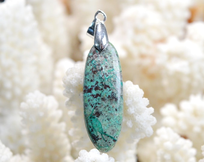 Sonora Sunset Chrysocolla Cuprite 24 Carat - Natural Gemstone Cabochon Pendant - Sonora, Mexico / EC91