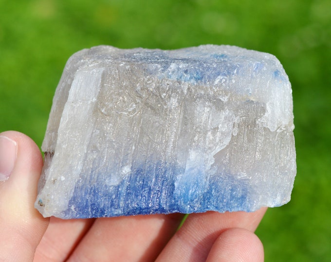Blue fibrous halite 190 grams - Wittelsheim, Mulhouse, Haut-Rhin, Alsace, France