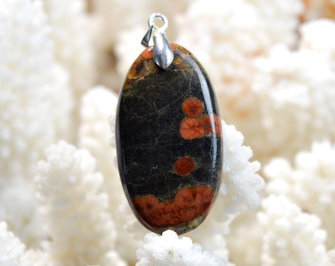 27 carat peanut obsidian - natural stone cabochon pendant - Mexico / FD46