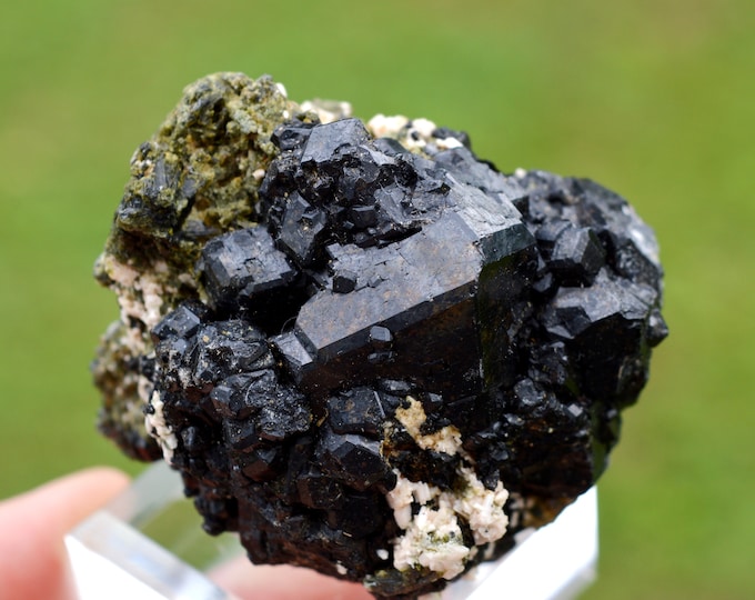 Andradite garnet var. melanite & Epidote 185 grams - Arrondissement of Diakon, Bafoulabé Cercle, Kayes Region, Mali