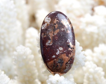 Native Copper & Dolomite 57 carats - natural stone cabochon - Michigan, USA / EL79