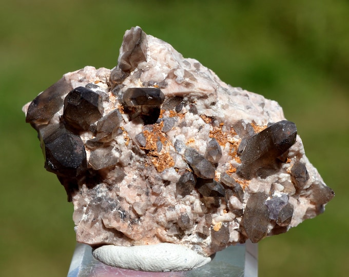 Smoky Quartz & Microcline 66 grams - "Black Hole" Pocket, CO Goethite Hill Claim, Park County, Colorado, USA