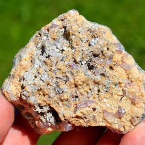 Amethyst & Calcite 253 grams - Capurru Quarry, Osilo, Sassari Province, Sardinia, Italy