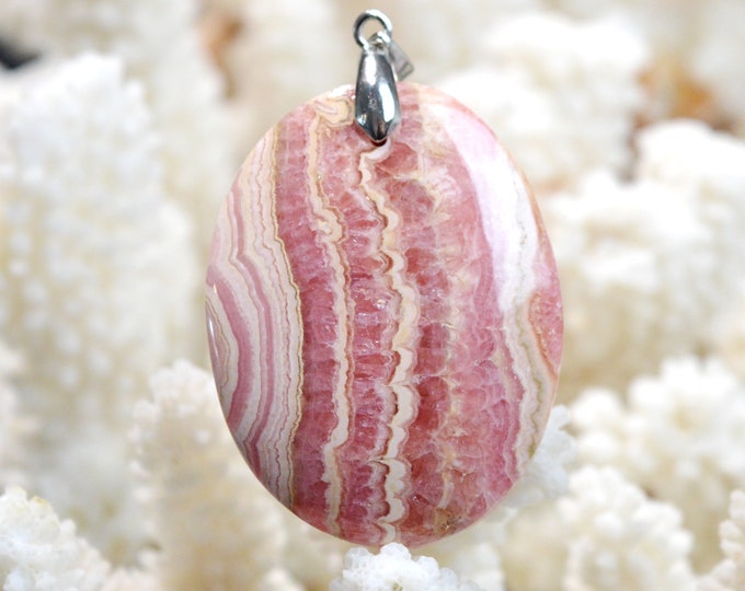 Rhodochrosite 130 carats - natural stone cabochon pendant - Argentina / FG11