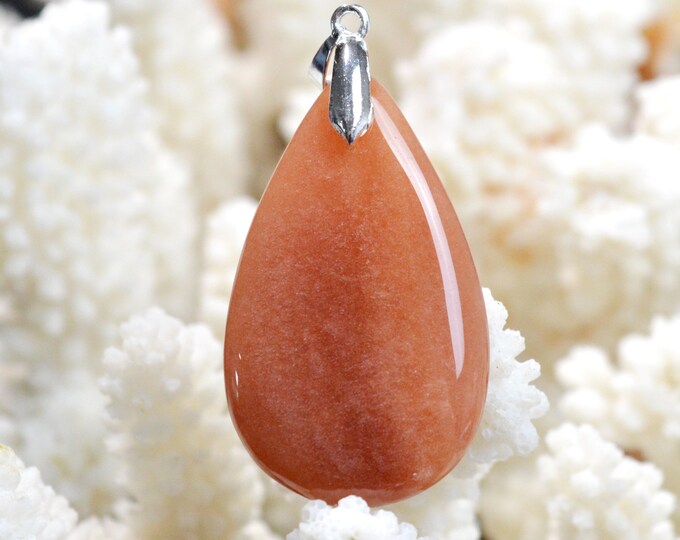 42 carat red aventurine - natural stone cabochon pendant - Canada / EG34