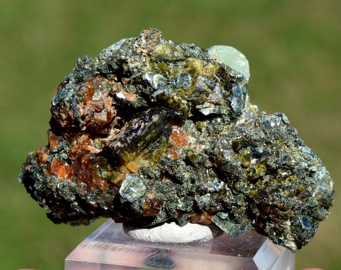 Grossular Garnet var. Hessonite & Clinochlore Epidote 94 grams - Koukouri diggings, Diakon, Bafoulabé Cercle, Kayes Region, Mali