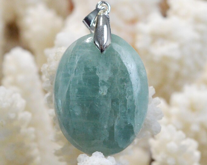 Aigue-marine 42 carats - pendentif cabochon pierre naturelle - Brésil / FV55