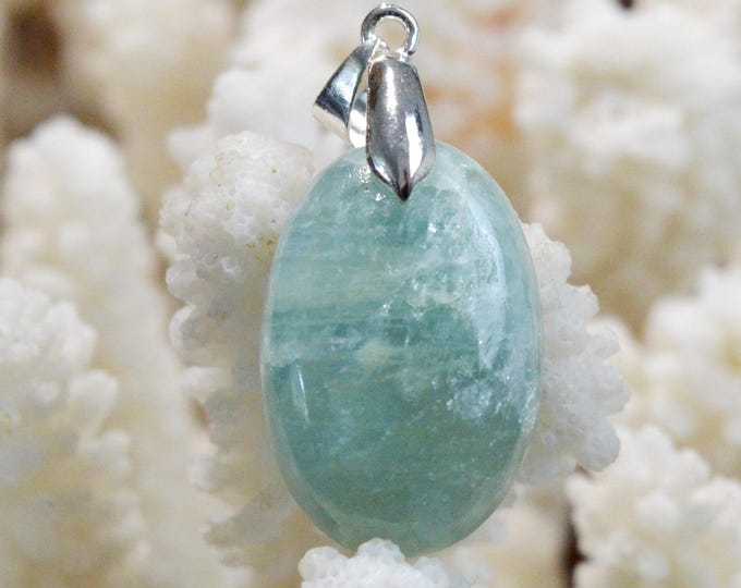 Aigue-marine 33 carats - pendentif cabochon pierre naturelle - Brésil / FV67