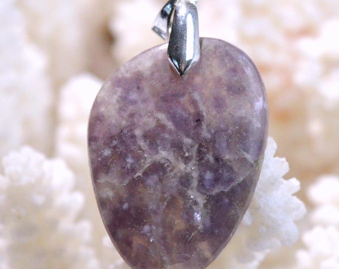 31-carat Lepidolite - Natural Stone Cabochon Pendant - Brazil / FX90
