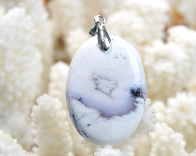 63 carat dendrite agate - natural stone cabochon pendant - Türkiye / FH17