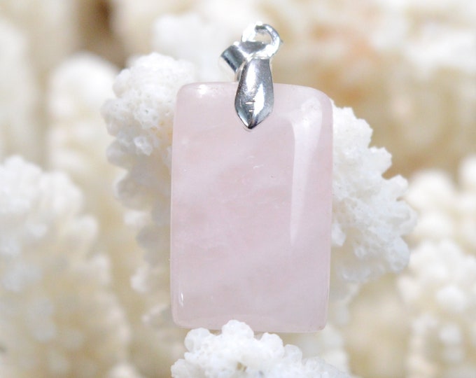 Quartz rose 24 carats - pendentif cabochon pierre naturelle - Madagascar / BT88