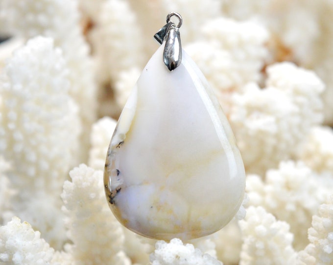66 carat dendrite agate - natural stone cabochon pendant - Türkiye / FH14