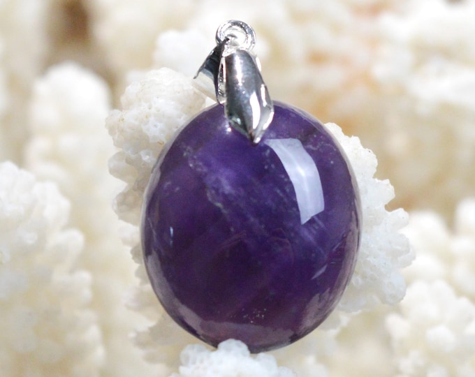 Améthyste 36 carats - pendentif cabochon pierre naturelle - Uruguay / EX8