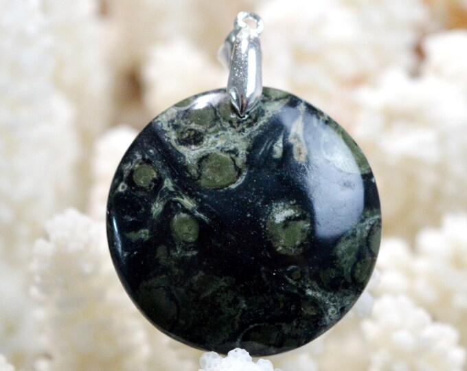 Jaspe "Kambaba" 59 carats - pendentif cabochon pierre naturelle - Madagascar / FL1