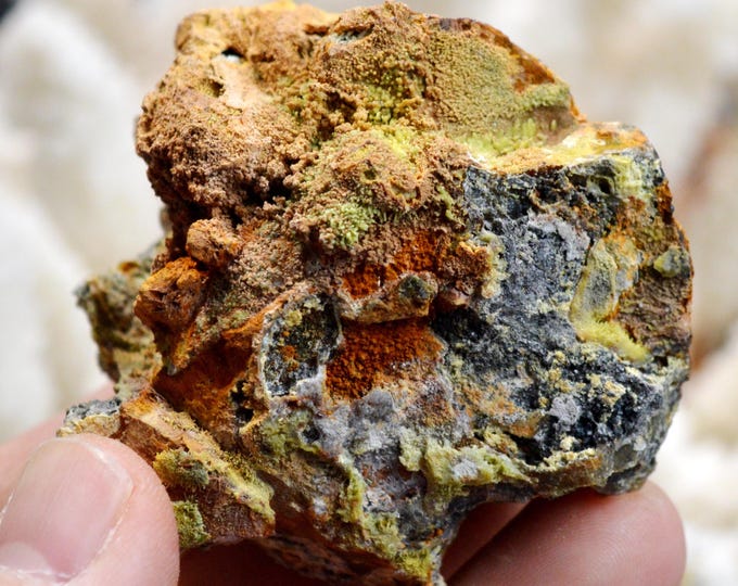 Pyromorphite & Galena 180 grams - Sainte-Lucie Mine, Saint-Léger-de-Peyre, Mende, Lozère, Occitanie, France