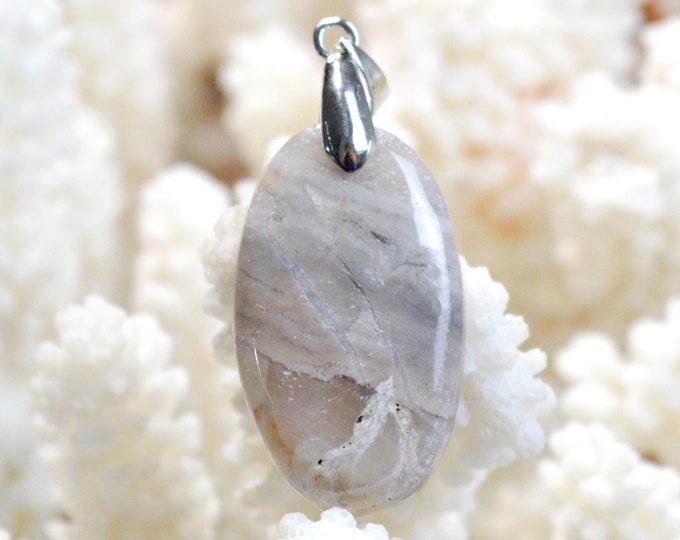 32 carat porcelain jasper - natural stone cabochon pendant - Mexico /FD35