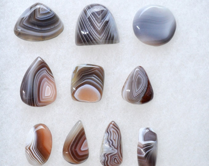 Lot x10 Agate 166 carats - cabochon pierre naturelle - Botswana / FH2