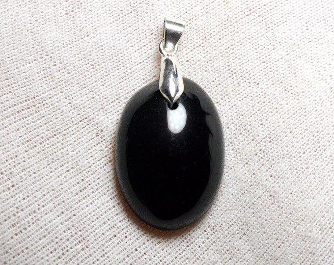 39 carat obsidian - natural stone cabochon pendant - Mexico / FC14