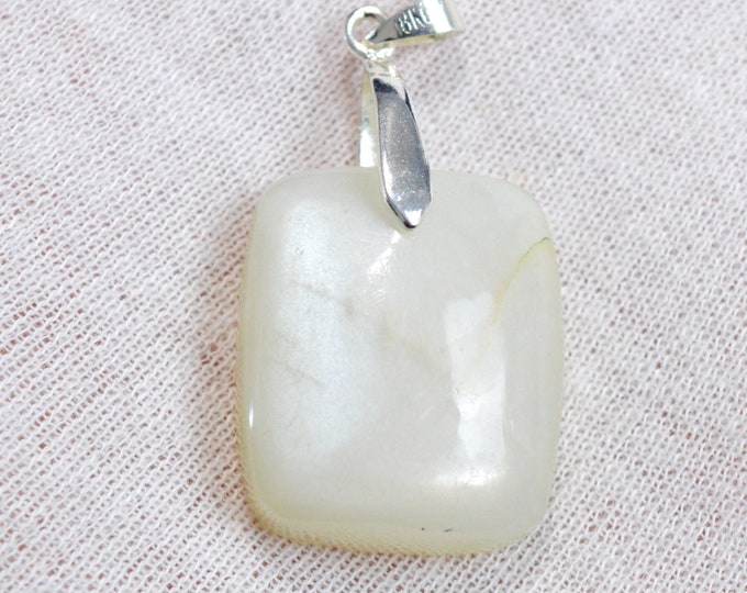 Pierre de lune blanche 69 carats - pendentif cabochon pierre naturelle - Tanzanie // EA46