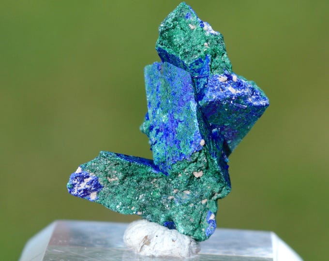 Azurite Malachite 3 grams - Touissit, Touissit-Bou Beker mining district, Jerada Province, Oriental Region, Morocco