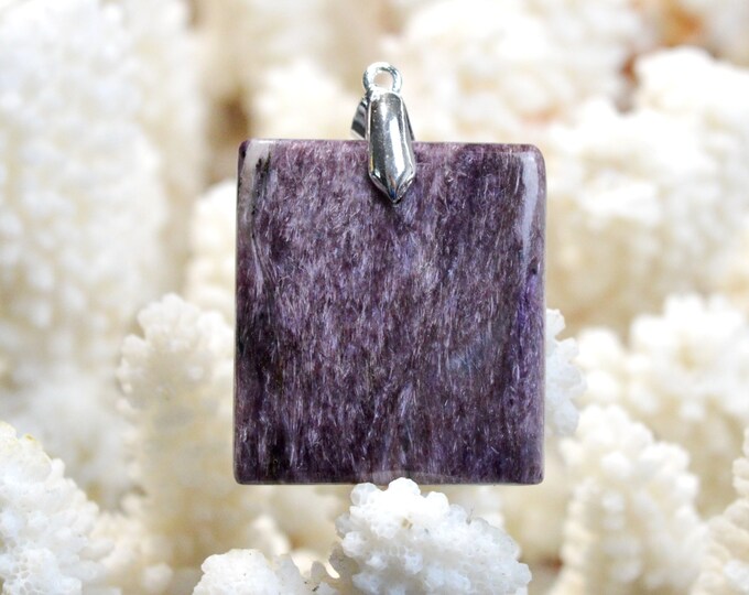 Charoite 56 carats - pendentif cabochon pierre naturelle - Russie / EX62