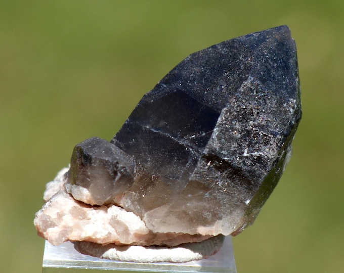 Smoky Quartz & Microcline 11 grams - "Black Hole" Pocket, CO Goethite Hill Claim, Park County, Colorado, USA