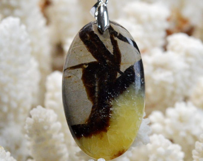 Septaria 80 carats - natural stone cabochon pendant - Madagascar / FR50