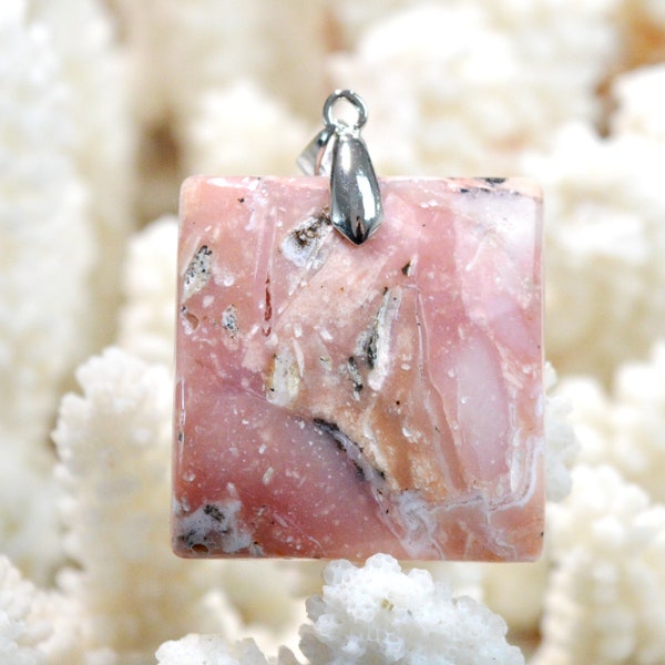Opale rose 62 carats - pendentif cabochon pierre naturelle - Pérou / FH27