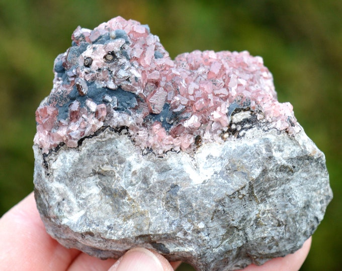 Rhodochrosite & Goethite 372 grams - Uchucchacua Mine, Oyon Province, Lima, Peru