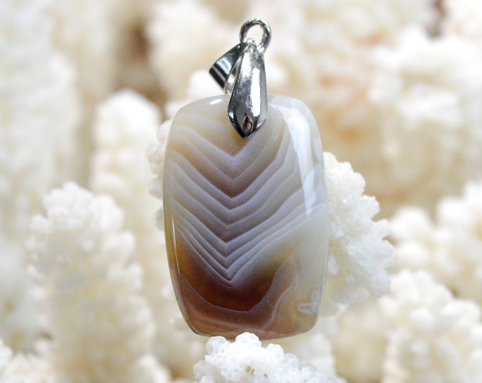 Agate 29 carats - pendentif cabochon pierre naturelle - Botswana / FG85