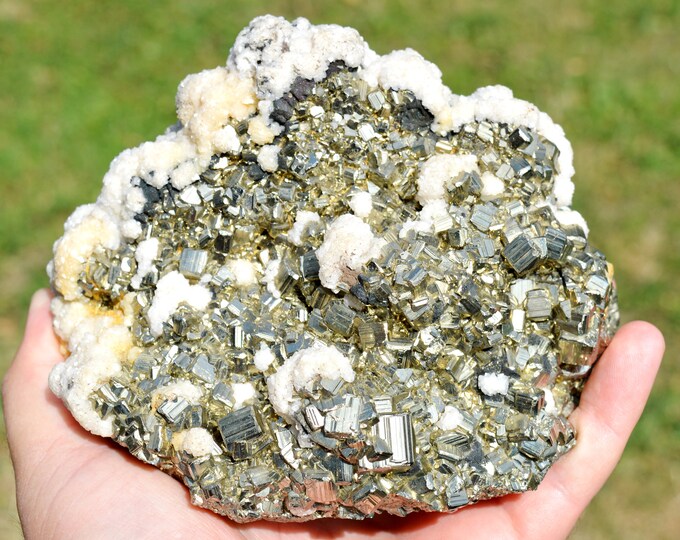 Calcite & Pyrite 3280 grams - Cavnic Mine, Cavnic, Maramureș County, Romania