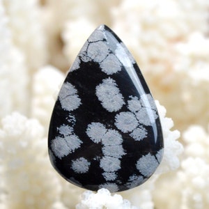 Obsidienne Flocon 39 carats - cabochon pierre naturelle - USA / EL97