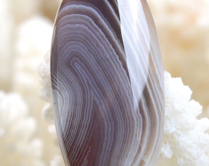 Agate 36 carats - pendentif cabochon pierre naturelle - Botswana // Ref AT29