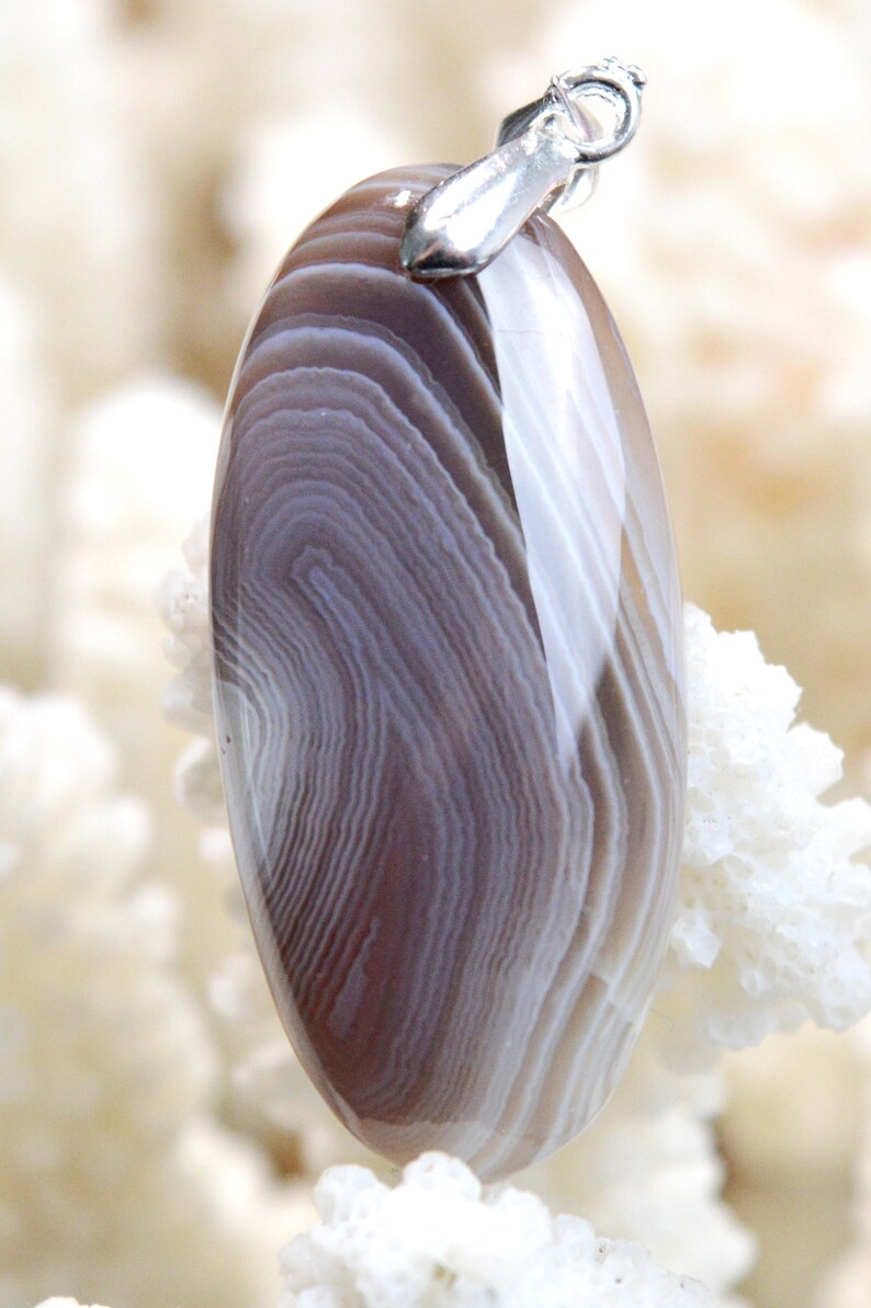 Agate 36 carats Botswana Ref AT29 pendentif cabochon pierre naturelle