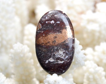 Native Copper & Dolomite 44 carats - natural stone cabochon - Michigan, USA / EL78