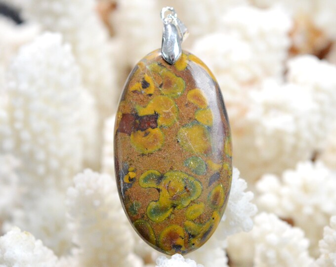 70 carat "Bamboo" Jasper - natural stone cabochon pendant - Indonesia // EA9